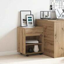 vidaXL Armadio roulante chêne artigianale 46x36x59 cm ingegneria del legno - Castano - Visualizzare 3
