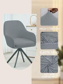 1pc High Back T-Shaped Cushion Chair Cover - Stretchy Polyester Fabric, Machine Washable, Suitable For Office, Hotel And Dining Chairs, Modern Style, Fashionable Chair Slipcover | Modern Chair Cover | Stretchy Fabric - Multicolor - View 4