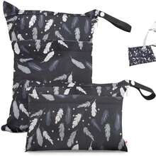 FLYSKY 2 Bolsa para Ropa Mojada, Bolsa Impermeable Natacion, Bolsas Húmedas Secas para Pañales de Tela de Bebé, Bolsa Organizador, Reutilizables y Lavables, para Piscina de Playa, Viajes, Ropa Sucia - como en la foto - Ver 2