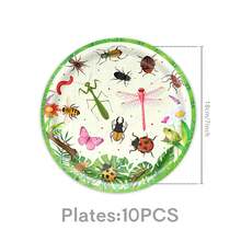 Insect Birthday Paper Plates Napkins Paper Cup Ladybug Dragonfly Disposable Tableware Garden Birthday Party Supplies Insect Theme - Multicolor - View 9