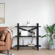 vidaXL Étagère Chêne negro 100 x 33,5 x 102 cm Madera de ingeniería - Negro - Ver 4