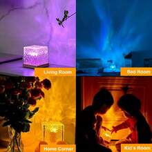 16-Color Ocean Wave Projector Lights, Luminothe Cube Lights And Rechargeable With Remote Controllers, 3D Holographic Water Ripple Romantic Atmosphere Lighting Device, Suitable For Decoration In Living Rooms And Bedrooms, Meditation Relaxation, And Night Lighting - Square - View 10