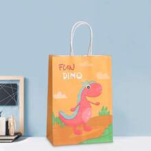 8/16/24pcs Random Dinosaur Pattern Gift Bags, Suitable For Party Birthday Gift Bags, Kraft Paper Bags, Souvenirs Bags, Holiday Gift Bags, Souvenir Packaging - Multicolor - View 6