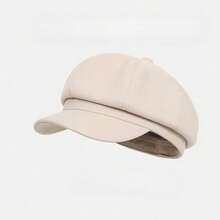 Comhats Wool Fashion Newsboy Hats For Women Winter Warm Pageboy Cabbie Cap Beret - 黑色 - 查看 3