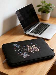 Butterfly Printed Computer Bag Laptop Bag, Classroom Bag, Teacher Bag, Classroom Bag, School Back Bag, Tablet, School Supplies, Laptop Cover, Laptop Sleeve, Laptop Bag & Case, School Essentials, Valentine,Birthday Gift, Holiday Gift - Multicolor - View 8