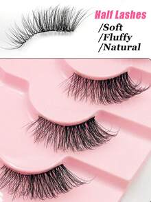 Asiteo Eid Al-Fitr 7 Paar halbe Wimpern, natürlich aussehende Katzenaugen-Wimpern, Wispern-Wimpern mit transparentem Band, Künstliche Wimpern für Anfänger, wiederverwendbare Halb-Wimpern für den Alltag & besondere Anlässe, Treffen, Heiratsanträge, Junggesellenabschiede, Brautpartys, Geschenke - Halbe Wimpern - Übersicht 4