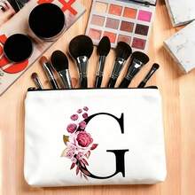 Personalized Makeup Bag, Portable Storage Pouch, Birthday Gift For Women/Mom, Gift For Best Friend, Bridesmaid Cosmetic Bag (G)
