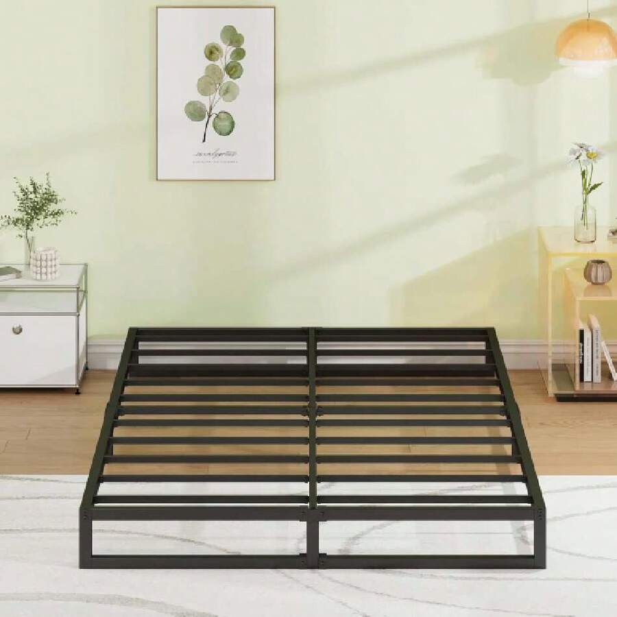 7 Inch King Size Bed Frame No Box Spring Needed, Heavy Duty Metal Platform With Steel Slats, Noise Free, Easy Assembly, Black,39724231 - Teal Blue - View 1