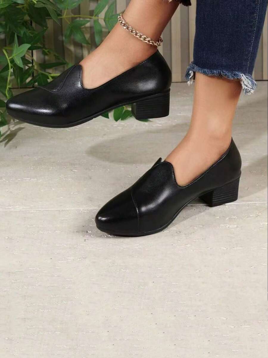 Giày cao gót nữ kiểu dáng slip-on, thoải mái và thời trang. - màu đen - Xem 1
