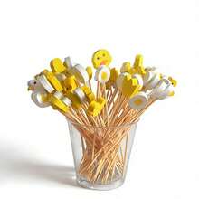 Cute Duck & Egg Cartoon Bamboo Skewers, Egg Tart Bamboo Picks, Fruit Picks, Toothpicks, Colorful Fruit Sticks, Suitable For Parties, Valentine's Day, Weddings, Birthdays, Easter And More - Multicolor - View 3