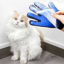 1pc Pet Grooming Glove - Gentle Deshedding Brush Glove - Efficient Pet Hair Removal Glove - Enhanced Five-Finger Design - Suitable For Long & Short Haired Dogs, Cats, Rabbits And Horses, Effective Pet Deshedding Glove - Blue - View 9
