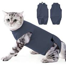 Cat Surgery Recovery Suit, Anti-Licking Post-Op Care, Soft & Breathable , Suitable For Female/Male Spay/Neuter Abdominal Incisions, Can Replace Elizabethan Collar - Multicolor - View 16