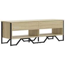 meuble TV vidaXL chêne sonoma 122x34x41 cm en bois d'ingénierie - Tabac - Voir 6