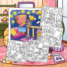 40-200g Livro de Colorir Fofo de Montagem de Móveis DIY, Livro de Colorir de Papel Macio, Estilo de Cura Quente, Padrões Fofos de Montagem de Móveis para Animais de Estimação, Esquema de Cores Marrom-Amarelo, Inclui Detalhes da Chave de Fenda, Colorir para Alívio do Estresse, Adequado para Artigos de Papelaria, Suprimentos Escolares, Presente Perfeito para Meninas, Temporada de Casamento, Dia das Mães - Faça você mesmo uma casa aconchegante - Visão 11