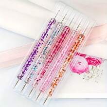 5pcs 2 Way Dotting Pen Tool Nail Art Tip Dot Paint Manicure Kit, For Embossing Pattern Clay Sculpting Nail Art - 5 cái - Xem 3