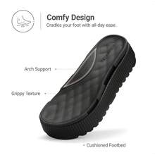 Women's Waterproof 1.69inch Platform Water Sandals Adjustable Casual Lightweight Wedge Chunky Sandals For Beach Vacation Summer All Black Shoes - 黑色 - 查看 9