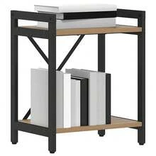 vidaXL Handgefertigtes Eichenregal 40 x 30 x 50 cm Holzwerkstoff - Braun - Übersicht 3