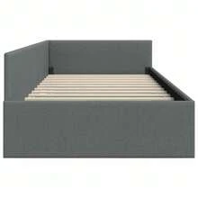 vidaXL Cadre de lit d'angle Grigio foncé 90 cm x 190 cm in velluto - Grigio - Visualizzare 6