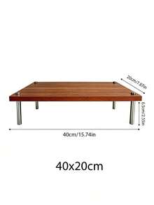 1 cái/40cm/50cm/60cm Giá đỡ màn hình bằng gỗ, phù hợp cho máy tính xách tay và máy tính để bàn, dụng cụ sắp xếp bàn làm việc có chức năng lưu trữ - Giá đỡ màn hình máy tính tiện dụng, giá đỡ máy in cho văn phòng tại nhà - Nhiều màu - Xem 4