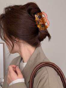 1pc Cute & Fun Acetate Bread, Coffee, Croissant, Pretzel Hair Claw Clip, Suitable For Long And Thick Hair - Multicolor - View 2