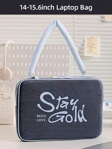 DANYCASE 笔记本电脑手提包,适用于 Macbook Pro 和 HP 13.3/14/15/15.6 英寸笔记本电脑,便携式单肩斜挎包 - 寶藍色 - 查看 11