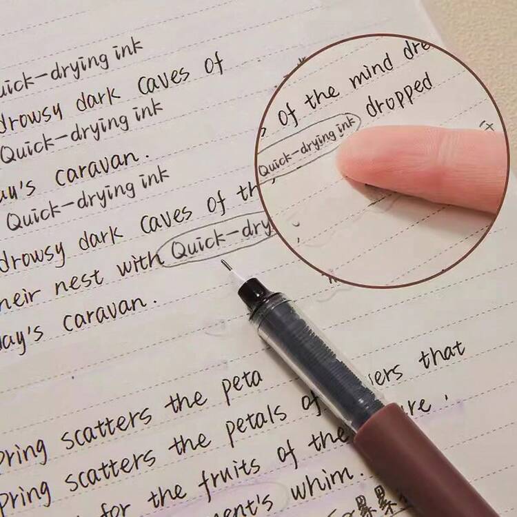 コーヒー柄 速乾性リキッドインクジェルペン 4本/8本セット、にじみにくい、ソフタッチ、メモ、イラスト、学校・オフィス用品、新学期必需品に適しています - マルチカラー - 見る 5