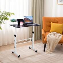Dragonpad Mobile Portable Standing Desk Adjustable Height, Small Standing Desk With Wheels, Laptop Table, Standing Computer Desk Adjust Height Range 31"-43" For Home Office, Classroom, 31.5x15.7x(27.5-43.3inch) - 黑與白 - 查看 4