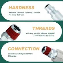 10pcs 1/4" NPT Male Industrial Air Plugs, 300PSI Pneumatic Quick Connect Air Compressor Hose Fittings - Multicolor - View 4