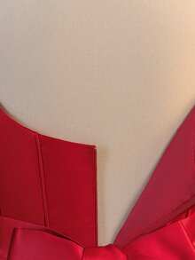 Abito elegante da sera per ragazze pre-adolescenti, in raso tinta unita con decorazione floreale, corto davanti e lungo dietro con strascico, adatto per matrimoni, lauree, feste da ballo, non include fascia per capelli - Bordò - Visualizzare 10