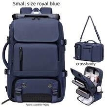 Mochila de viaje para mujer, mochila personal de gran capacidad, mochila aprobada por aerolíneas con compartimento para zapatos, mochila para portátil de 17 pulgadas, bolsa de trabajo, gimnasio y fin de semana, convertible a mochila y bolso de hombro - azul real - Ver 12