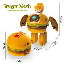 1个2026年流行汉堡变形机器人玩偶，儿童汽水薯条逼真机甲模型 - 完美礼物、趣味礼物、生日礼物、节日礼物 - 彩色 - 查看 15