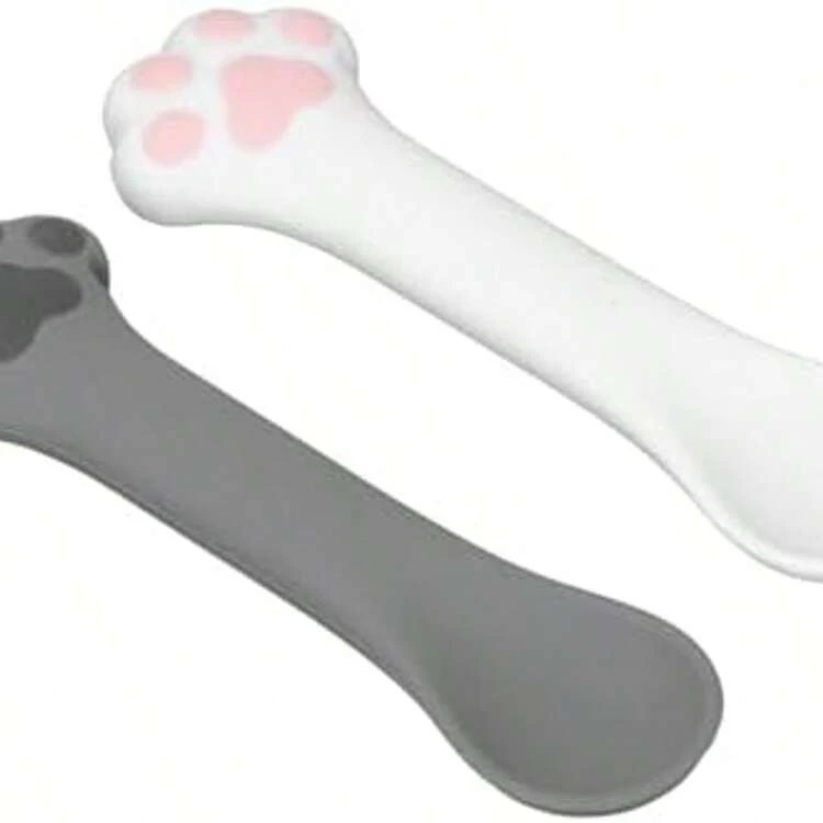 YEUSS Cuchara para Enlatar para Mascotas, Cuchara para Abrir Latas para Gatos, Multiusos,  para Lavavajillas, Silicona Duradera, 2 Piezas, Ergonmica para Interiores para Cocina - como se muestra en la figura - Añade 4