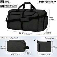 bolsas de viaje Plegable,Maleta Deportiva,maleta de viaje semana con compartimento para zapatos,bolsa hombre maletas deportiva mujer (65L) - 40 litros - Ver 4