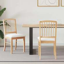vidaXL Sedie da sala da pranzo 2 pz Naturali 50 x 52,5 x 91 cm - Castano - Visualizzare 1