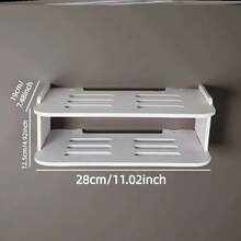 1pc Wall-Mounted Router & WiFi Organizer Rack - Cable Management Holder For Modem, Set-Top Box & TV Accessories | Space-Saving Decorative Storage Design, Ventilated | No Drilling Installation, Create Tidy Home/Office Layout, Practical Organizer - Multicolor - View 12