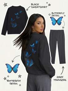 女士卫衣 - 黑色 - 查看 7