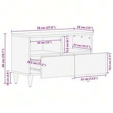 vidaXL TV Unites Marron Clair 70 x 33 x 46 cm Legno d'ingénierie - Castano - Visualizzare 11