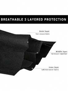 100pcs/Pack Disposable 3-Ply Protective Face Masks, High Quality, Comfortable Soft Inner Layer, Breathable, Dust-Proof, Sunscreen, Thickened Design, Suitable For Adults - Black - View 5