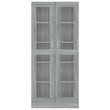 vidaXL Armadio da vetrina Sonoma grigio 82,5x30,5x185 cm Legno ingénierie - Grigio - Visualizzare 3