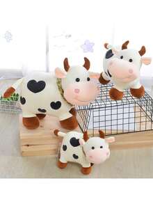 Black & White Heart Pattern Plush Cow Doll - This Adorable Plush Cow Doll Has A Soft, Fluffy Feel, Making It A Great Gift For Children, Boys And Girls, At Christmas, Easter Parties. It Is A Top Choice For Birthday And Holiday Gifts, A Wonderful Present For Friends, And A Perfect Plush Doll Collection For Animal Lovers. - Multicolor - View 6