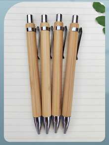 10pcs Bamboo Ballpoint Pens, Teacher's Special Pen, Creative Gift, Gift For Dad, Can DIY Thank You Card And Engraved Graduation Pen, Perfect Gift For Her/Him And Party Favor - Black - View 7