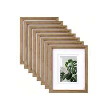 Un juego de 8 marcos de fotos decorativos (10 pulgadas 8 * 10), marcos de fotos de escritorio y de pared de 8x10, adecuados para exhibir documentos de certificado, carteles y otros marcos de fotos decorativos - Marrón - Ver 12