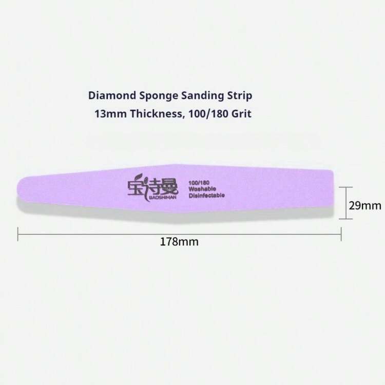 BAOSHIMAN Set de lima y pulidora de uñas de 100/180 granos, bloque de pulido de uñas de 13 mm de grosor, herramientas y accesorios profesionales de salón de uñas para uñas naturales - Multicolor - Añade 8