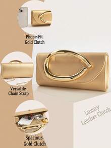 Retro Vintage Solid Color Clutch Wallet,[US-Based Shipping] All-Match Carry On Purse, Stylish PU Bag For Women, And For Wedding, Party, Prom, Dinner, Fashionable Clutch Bags For Woman,Glitter, Shiny, Luxury, Glamorous, Elegant, Exquisite Large Women Clutch Purse Evening Bag Prom Handbag With Detachable Chain For Wedding Velvet Elegant For Girls, Women, College Students, Rookies & White-Collar Workers For Party, Prom, Wedding, Party Bags,Perfect For Party Wedding Prom Dinner/Banquet Matching With Holiday Party Dress Evening Dress & Sequin Dress , New Year - Vàng - Xem 11
