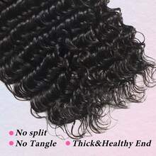 15A Brazilian Deep Wave Bundles Human Hair (20 22 24 Inch) Unprocessed Deep Curly Human Hair Quick Weave Hair 3 Bundles Thick Remy Virgin Hair Extensions Natural Color - SNatural - View 8