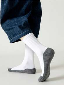 10双装纯色透气吸湿运动袜，春夏款 - 彩色 - 查看 4