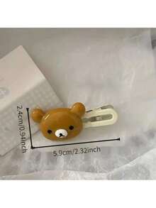 Adorable Cartoon Bear Hair Clips - 4 Duckbill Snap Clips, Transparent Candy Colors| Kawaii Women's Fashion Accessories| Cute Gift Ideas For Her, Friend ( Trending Style!) - 彩色 - 查看 8
