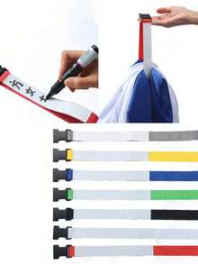 Adjustable Laundry Bag With Marking Strap, Rings, Socks Holder, Clips - Multicolor - View 1