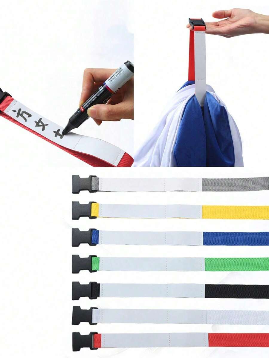 Adjustable Laundry Bag With Marking Strap, Rings, Socks Holder, Clips - Multicolor - View 1