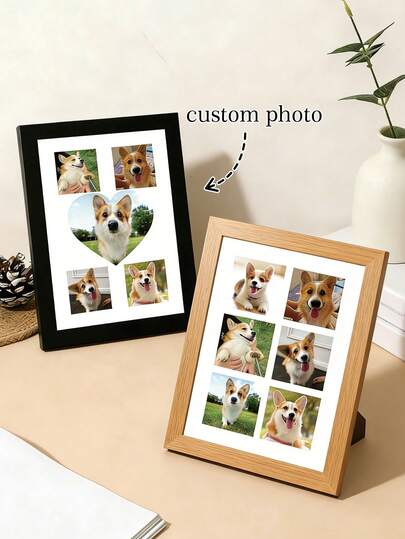 Customized Pet Photo Frame - Personalized Dog Photo Display Holder, Customized Pet Gift, Ideal For Pet Lovers' Collage, Birthday/Anniversary, Perfect Gift For Dog Lovers & Pet Memorial Home Decor